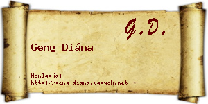 Geng Diána névjegykártya